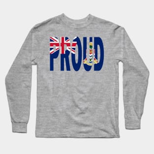 The Cayman Islands Flag Design in The Word Proud - Soca Mode Long Sleeve T-Shirt